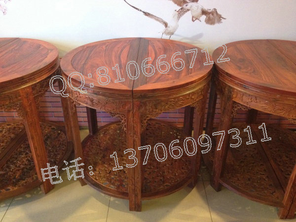 老挝大红酸枝圆桌