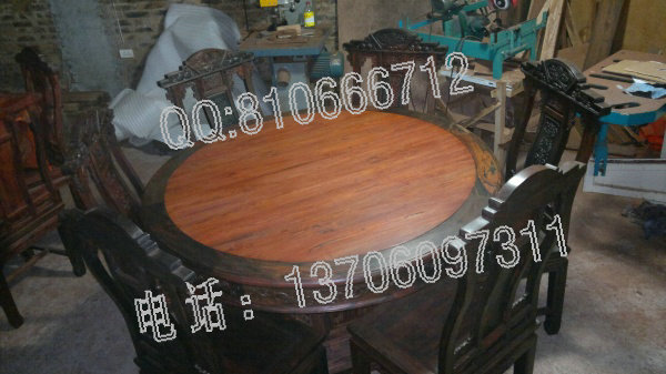 老挝大红酸枝明式圆餐桌