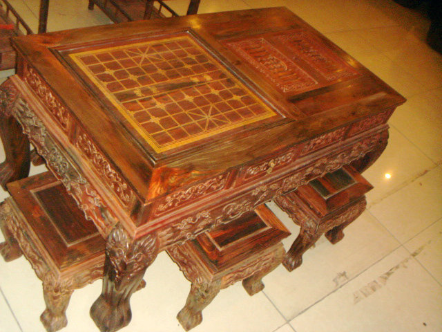 老挝大红酸枝棋牌桌