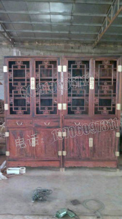 老挝大红酸枝清式书柜
