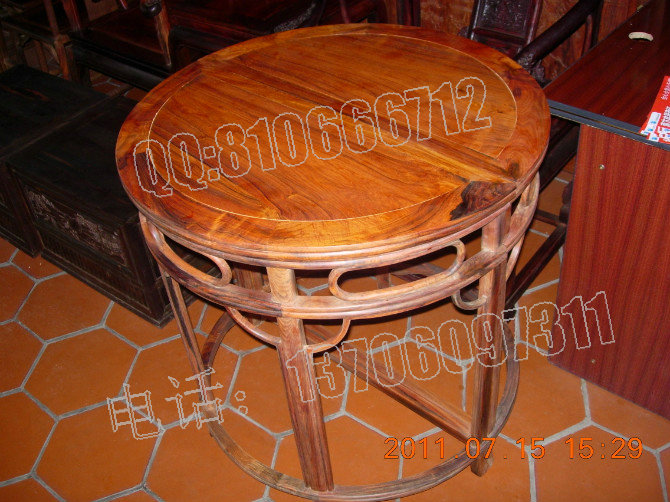 老挝大红酸枝半圆桌