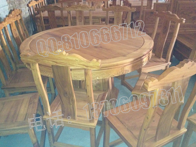 红豆杉餐桌 明式圆形