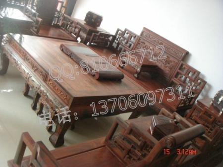 仙游红木家具,老挝大红酸枝卷书沙发