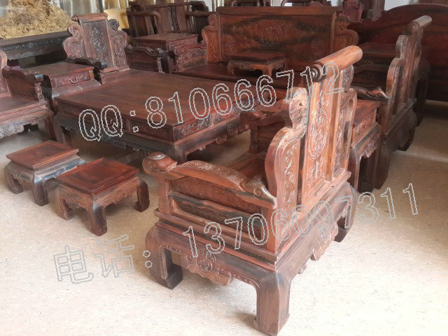 老挝大红酸枝13件套沙发