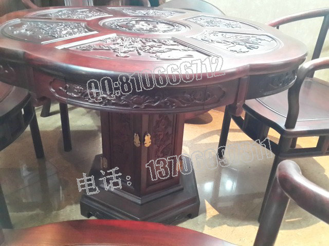 老挝大红酸枝清式休闲桌