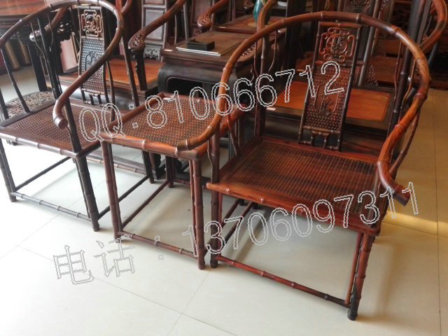 老挝大红酸枝圈椅